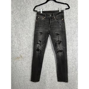 American Eagle Outfitters Black Distressed Men Jeans